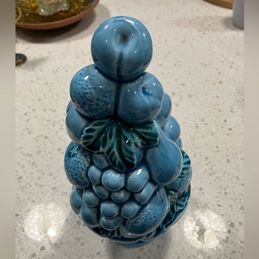 Vintage 1960’s INARCO Blue Mood IndigoTopiary Fruit Centerpiece Japan